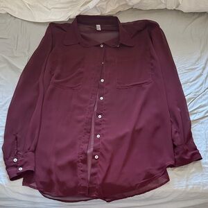 American Apparel Burgundy Chiffon Top one size